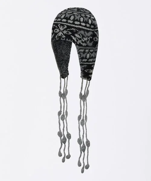 Sequin Nordic Earflap Beanie Black | K-POP 아이돌 착용 패션 | もごつ